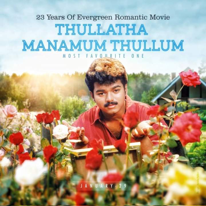 VijayFansTrends's tweet photo. 23Years of Evergreen TMT ❤️
#23yearsofThullathamanamumthullum #Beast @actorvijay https://t.co/wMMKFfqOIi