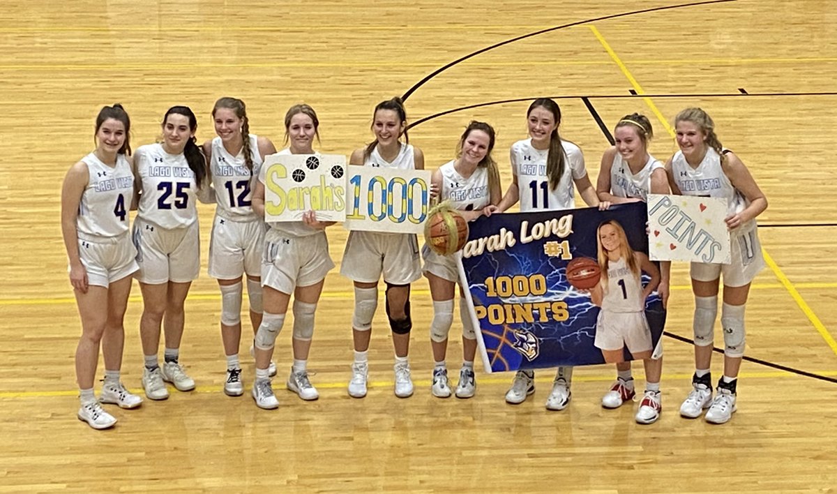 CoachKudrna's tweet photo. Sarah Long 1000 career points and counting. An exceptional baller and an even better young lady. Well deserved. @TXHSGBB @AthleticsLago @LagoVistaISD https://t.co/X0QliOXW49
