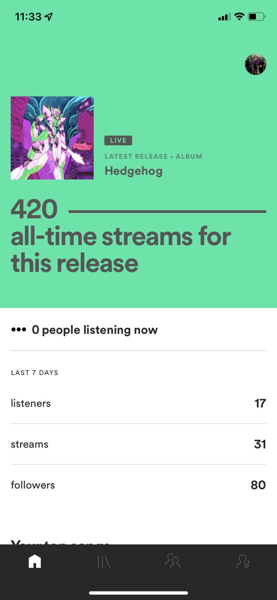 Look it’s not a lot of streams but it is a nice amount of them open.spotify.com/album/4OkG300R…