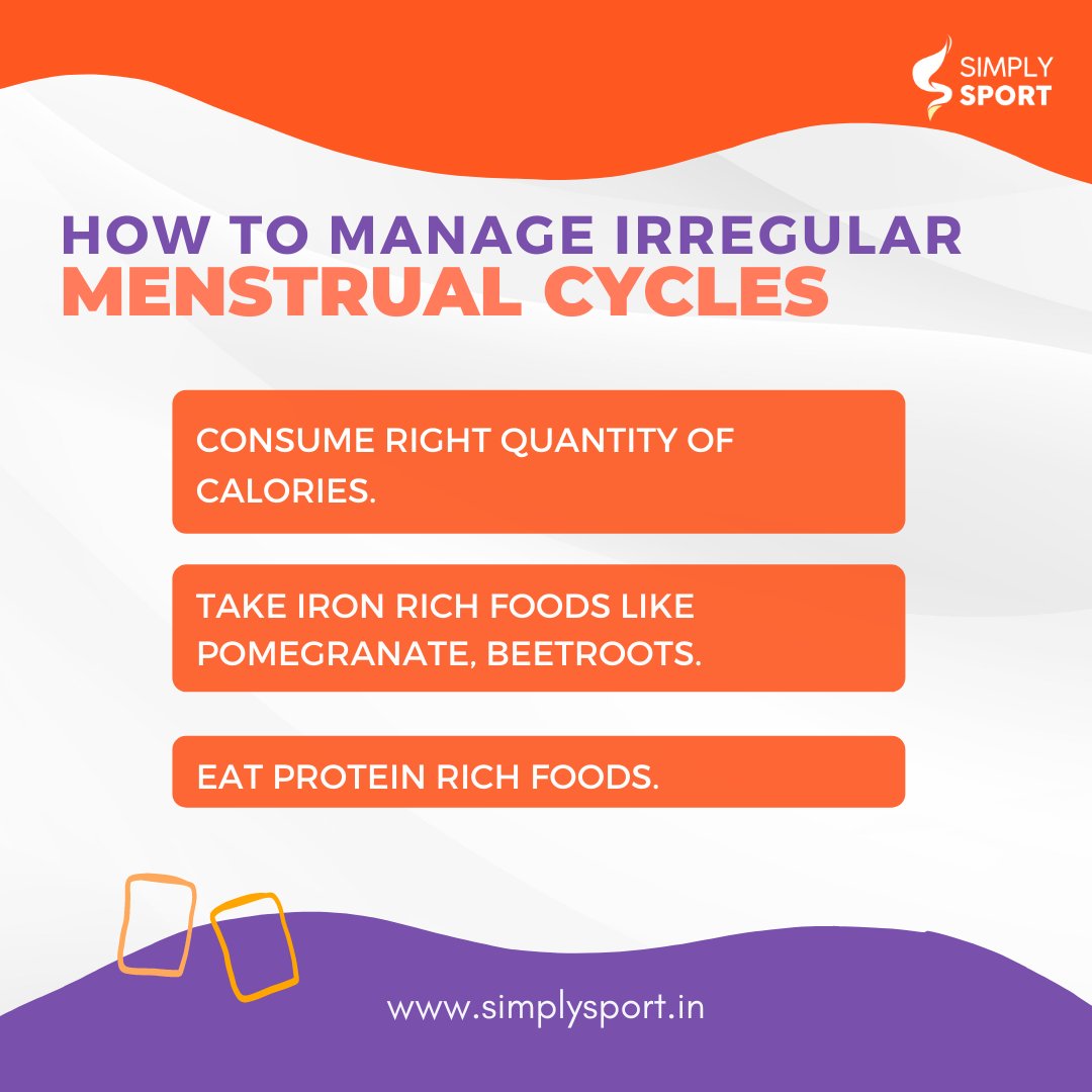_SimplySport's tweet photo. Follow these simple tips to avoid an Irregular menstruation cycle. 
.
.
#SimplySportFoundation #DietTips #MenstruationTips #periodsarenormal #menstruationmatters #menstrualeducation #menstrualmovement #menstrualhygiene #menstrualawareness https://t.co/WOtzNQ27F2