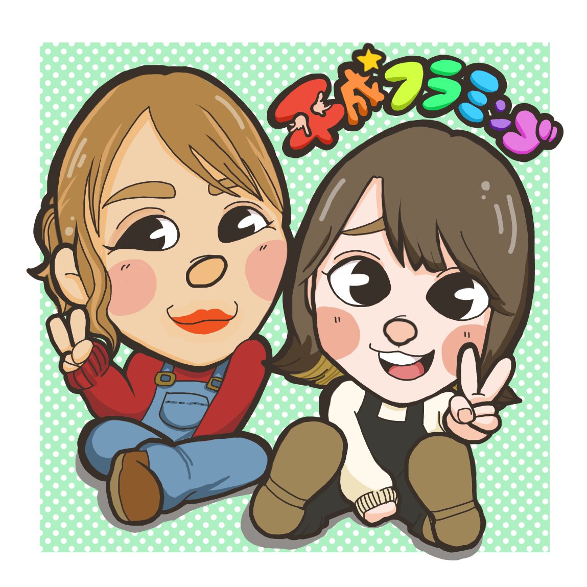 へいっせいっフラミンゴ💫 〜CM入りアイキャッチ風味🍳〜 #似顔絵