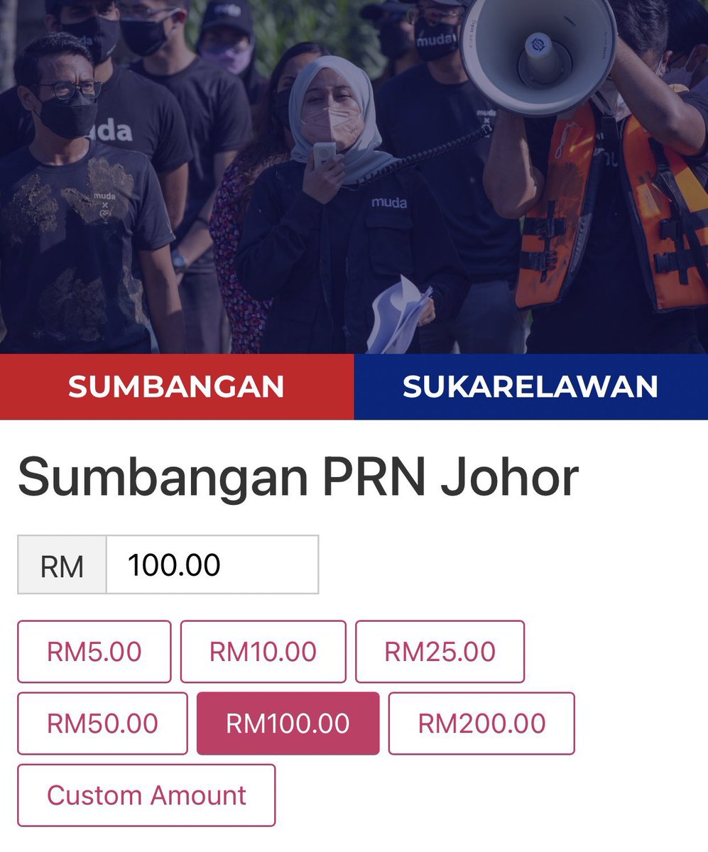 Syed Saddiq (@syedsaddiq) on Twitter photo Ini adalah permulaan kami. Bantu <a href="/partimuda/">Parti MUDA</a> untuk menang PRN Johor 2022.
Donate or be part of the volunteering team for this election.
Semua perbelanjaan akan ditunjuk secara terbuka.
muda.my
#JohorBangkit Ini adalah permulaan kami. Bantu <a href="/partimuda/">Parti MUDA</a> untuk menang PRN Johor 2022.
Donate or be part of the volunteering team for this election.
Semua perbelanjaan akan ditunjuk secara terbuka.
muda.my
#JohorBangkit