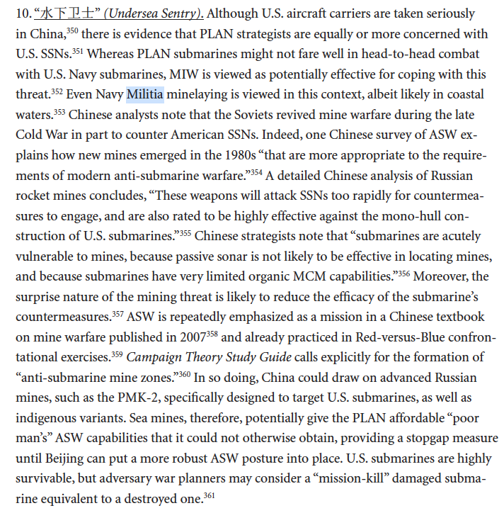 AndrewSErickson's tweet photo. Our 2009 @NavalWarCollege @ChinaMaritime Study on #Chinese #Mine #Warfare includes additional #MaritimeMilitia coverage on pp. 35 & 43–44.
Scroll to the bottom of my latest #PAFMM #Bookshelf for key excerpts, complete w/ corresponding bilingual citations: https://t.co/44qP8OhaxP https://t.co/3KXaQsukDL