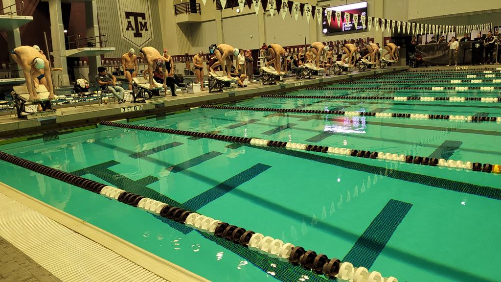 SMUCompliance's tweet photo. Enjoyed supporting @SMUSwimDiveM and @SMUSwimDiveW today in College Station as they took on the Aggies. #PonyUp https://t.co/oSO1aFnlr0