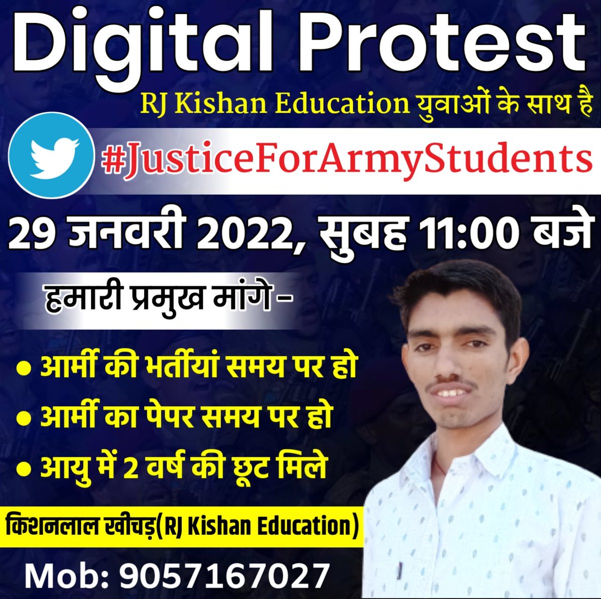 kishankhichar's tweet photo. #JusticeForArmyStudents
@PMOIndia
@adgpi 
@rajnathsingh 
@DefenceMinIndia https://t.co/5uHvq0Jkl7