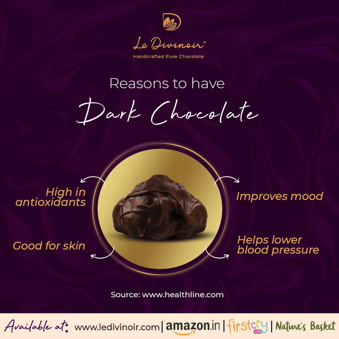 LeDivinoir's tweet photo. Apart from evoking joyful happiness, dark chocolates boast several health benefits too. Shop now: https://t.co/bDRu9iIOPm

#ledivinoir #madewithlove #miniroches  #Handcraftedpurechocolate #Purechocolate #topicalspot #Darkchocolate #luxurychocolates https://t.co/a08KG0qjln
