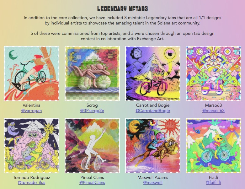 nonfungibletabs's tweet photo. Our 8 Legendary 1/1 Tabs made by amazing Solana NFT Artists will all be MINTABLE. ✅

Holding a Legendary Tab also grants access to the exclusive NirvanaDAO alongside our Shamans.. 🤯

Which one do you want to mint?

RT for good luck 🌈 https://t.co/Zk1P2Mk3kP