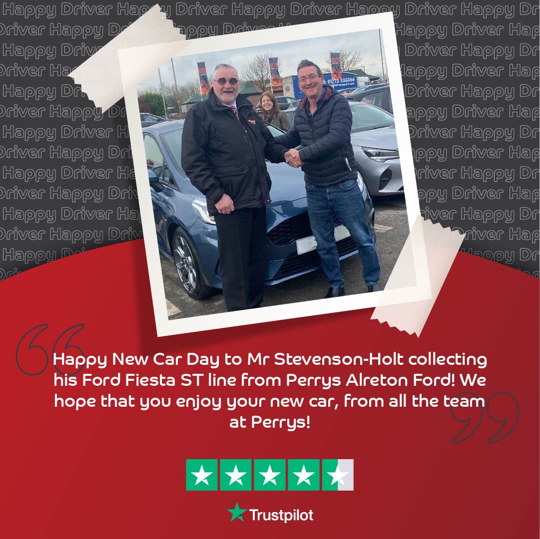 perrysmotors's tweet photo. Congratulations to Mr Steveson-Holt on collecting his new Ford Fiesta ST Line from Perrys Alfreton Ford!️ 🗝️ 🎉   
Happy New Car Day, we hope you enjoy your new car! 🚗
#Ford #CarHandover #Perrys https://t.co/X6y2xNn3Jp