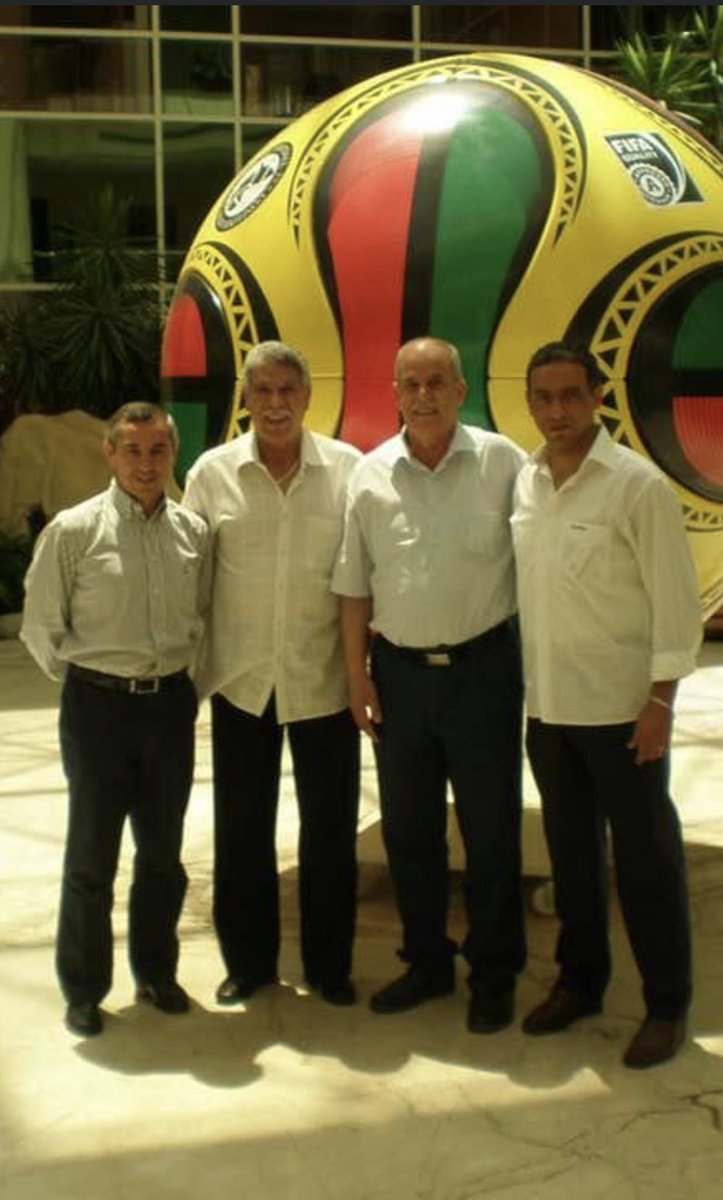 Football bring peoples together #Alain Giresse ,Hassen shahhata, Rabeh Saadane, Adel Amrouche/2007 Cairo
