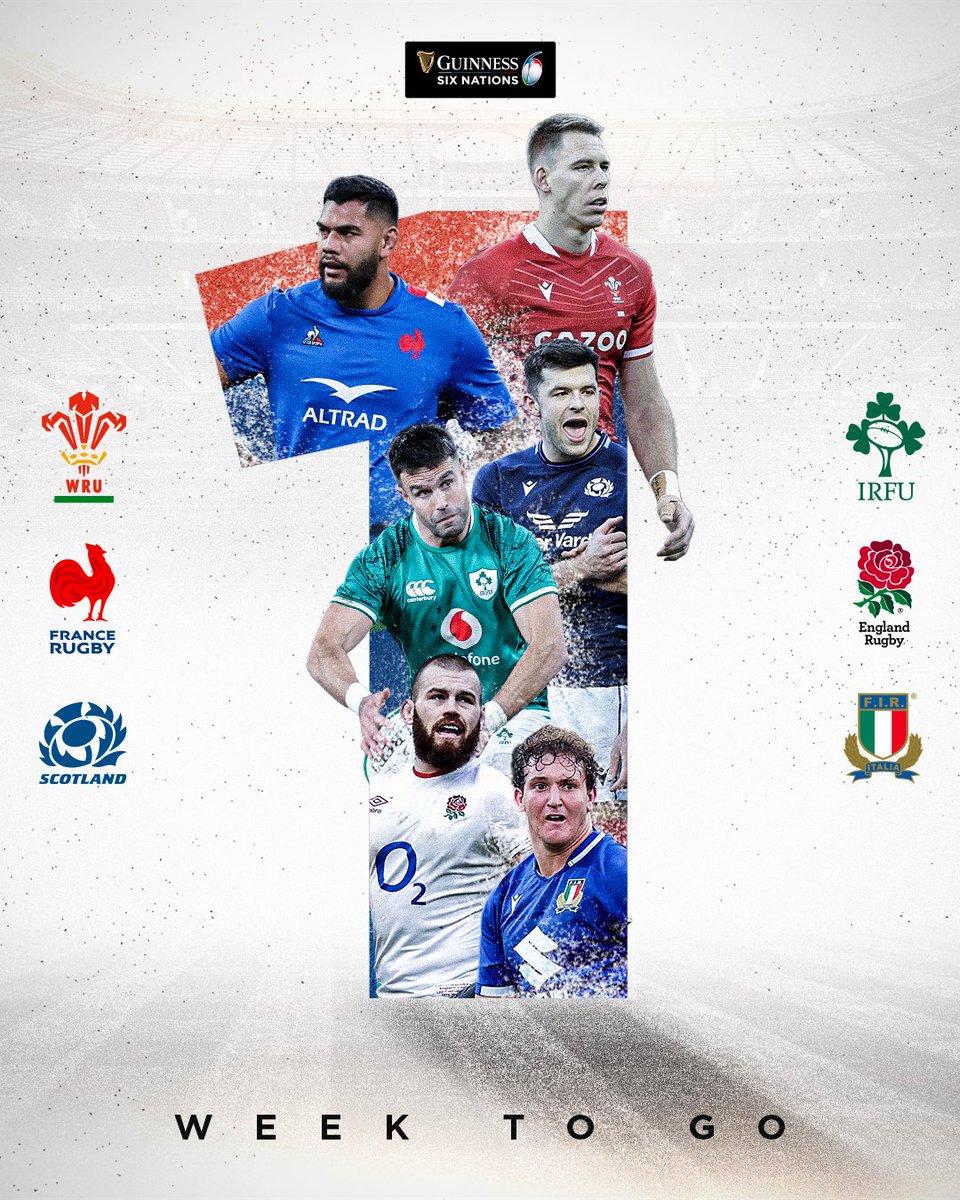 SixNationsRugby's tweet image. Only one more week... 📅

#GuinnessSixNations