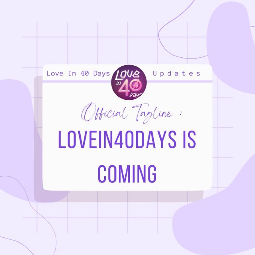 LOVEIN40DAYS IS COMING
#LoveIn40Days | #AndiAbaya