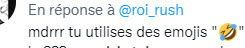 roi_rush's tweet photo. @softpiripiri C'est juste une réponse :), tu ne gagneras pas à ce jeu, mais c'est fou que tu répondes alors que tu me supplies d'arrêter de tee mentionner. :/ https://t.co/fJvlTbLj79