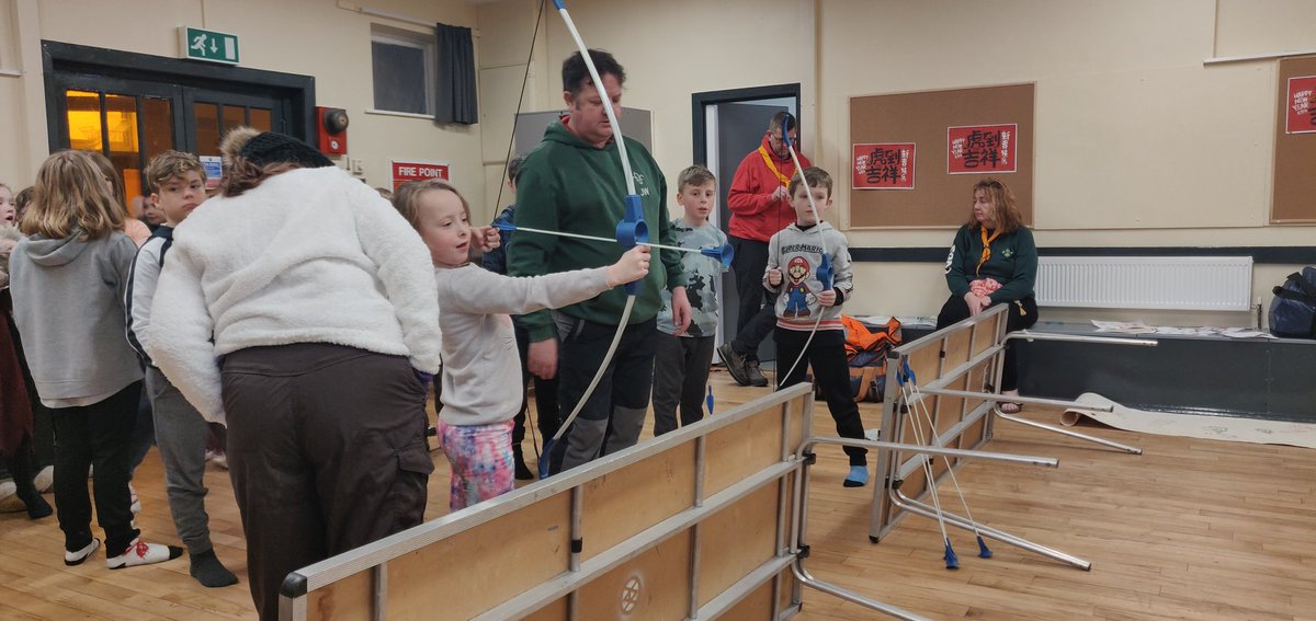 Archery competition warming up