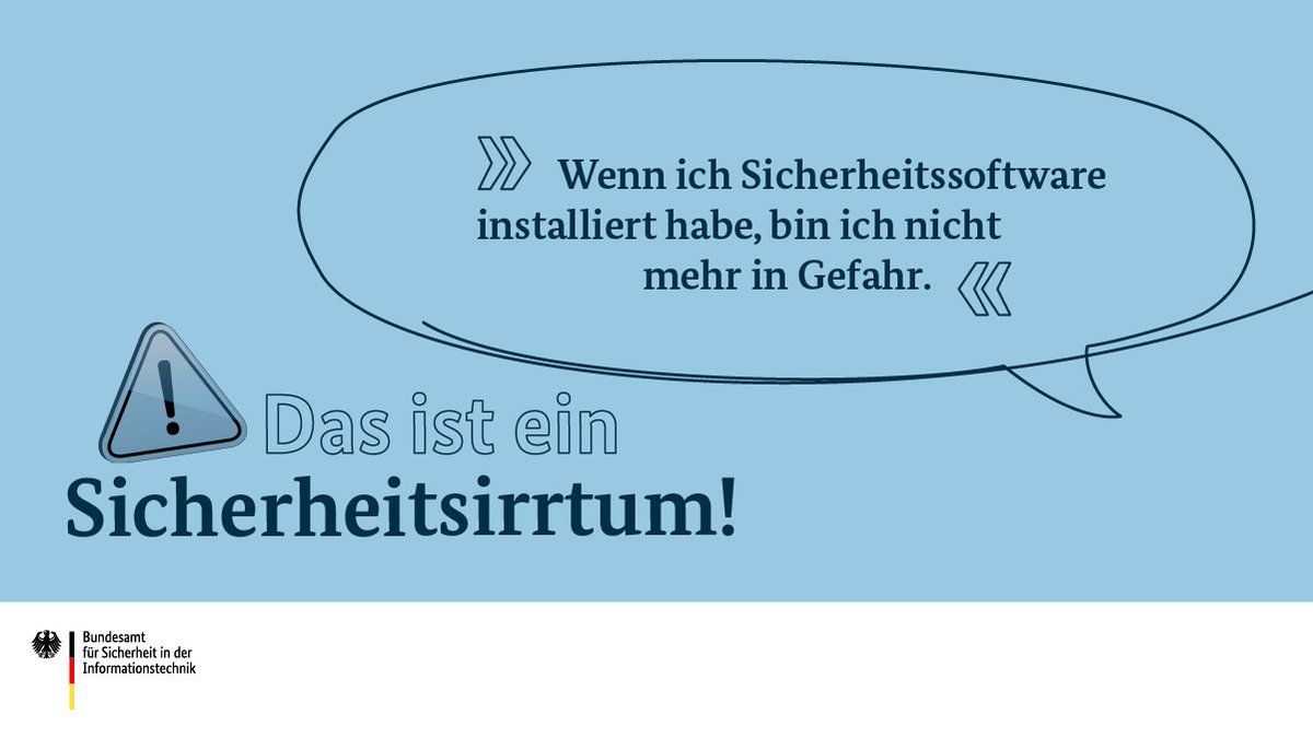 Verlasst euch nicht blind auf Virenschutzprogramme, denn sie helfen oft erst, wenn euer Gerät schon infiziert ist. Deswegen ist es wichtig, dass ihr automatische Updates für die Antivirensoftware, euer Betriebssystem und andere Programme aktiviert. 
#DeutschlandDigitalSicherBSI
