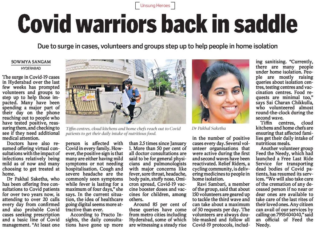 DrPakhalSaketha's tweet photo. Today feature in @TelanganaToday! Thank you @sowmya_sangam ✨ https://t.co/OX1Zq2kNNR