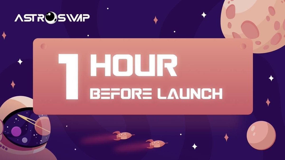 AstroSwapApp's tweet photo. 🚀 T-MINUS 1 HOUR UNTIL LIFT-OFF! 

👨‍🚀 The astronauts are now strapped in. Final launch checks have concluded. Countdown sequence commenced! Main engine start!

🔥 In 1 hour we will have lift-off and rocket into the galaxies! Make sure you are ready!👇
https://t.co/OUyLBUThfz https://t.co/NTYt1TIpTa