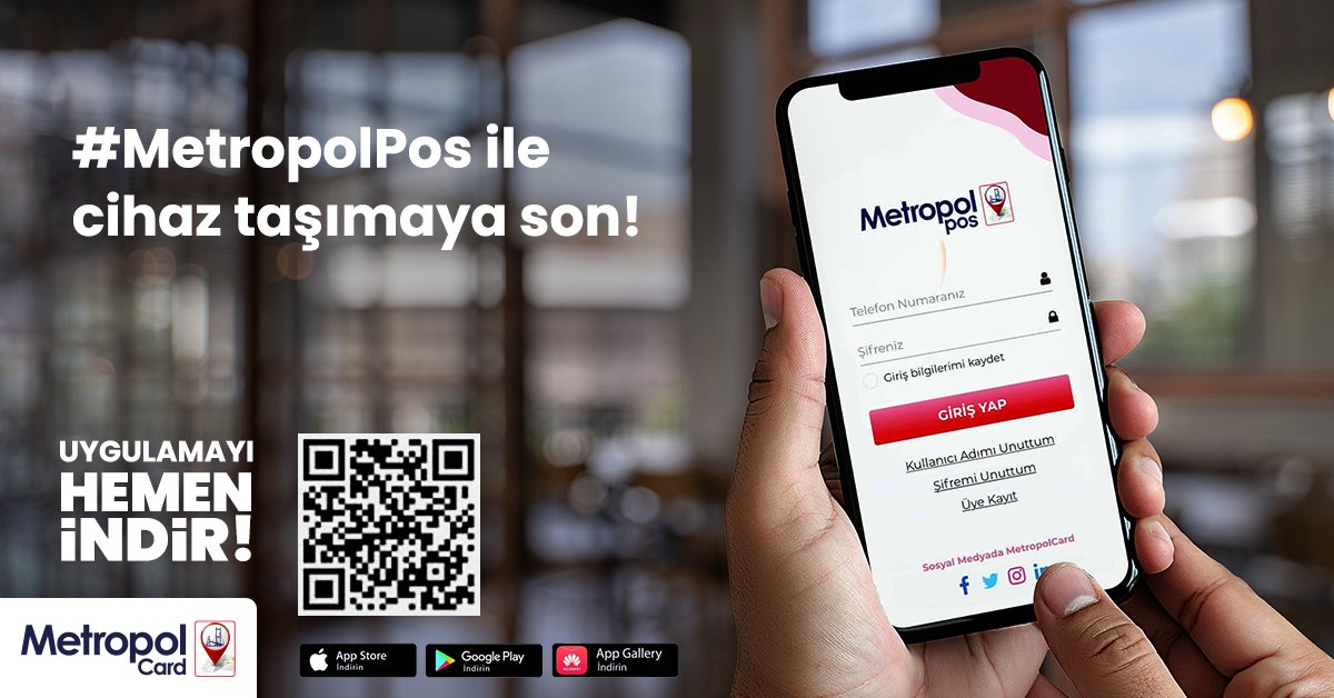 Metropolcard's tweet photo. #MetropolPos ile cihaz taşımaya son! Bağlantı kopukluğu, şarj sorunu ve tükenen fiş kağıdı gibi problemlerle vedalaşmanın zamanı geldi. Siz de MetropolCard üye iş yerleri arasına girin, ödeme sisteminin tüm kolaylıklarından faydalanın! https://t.co/HPhYTDRfHz