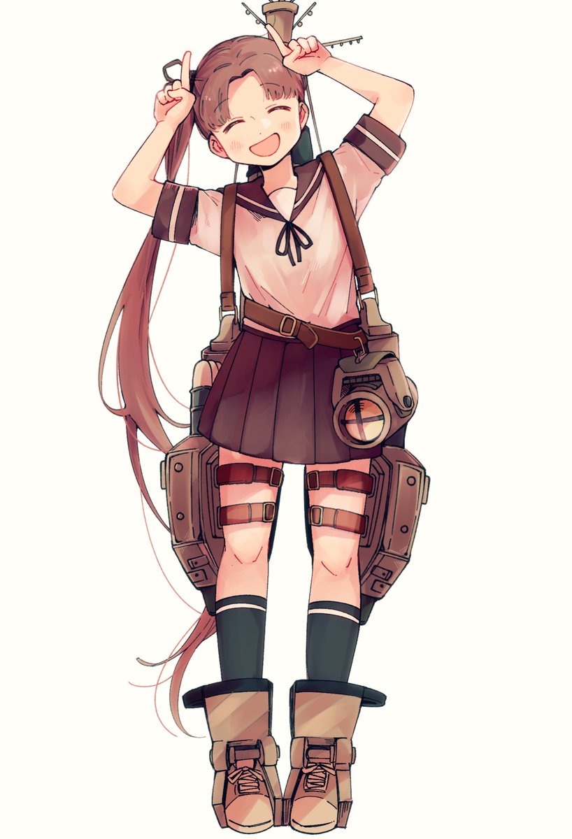 ayanami (kancolle) 1girl solo long hair side ponytail skirt serafuku school uniform  illustration images