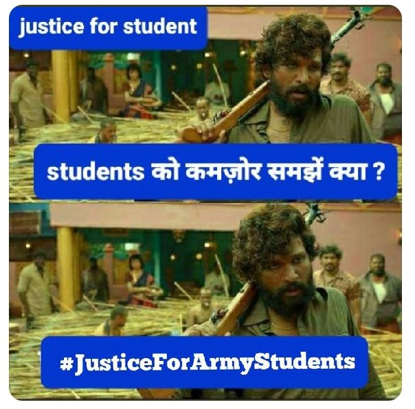 GohilDi11591762's tweet photo. #justice for army students https://t.co/3uUdVTteGw