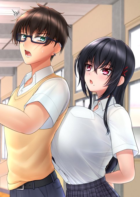 「近いし当たってんだよ!」
「大きいから当たっちゃうのよ。仕方ないでしょ。」 