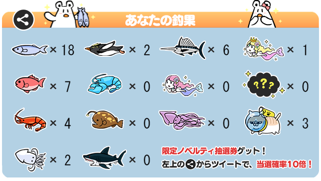 kon_718's tweet photo. #プレミアムDAY限定つりっくま でゴールド人魚、ボスネコ釣ったよ！ スコア140900ptで2位にランクイン！ プレミアムつりっくま https://t.co/zvKSco59OJ https://t.co/3WU67sldFg