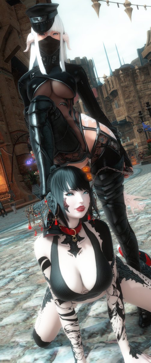 AngelXiv's tweet image. "Time to take my pet @lofiXIV out for a walk like she has been barking for one the past few days. What better way than to drag her along the streets of uldah showing her off for everyone to see. If you see her don't be afraid to fling her a little doggie treat~"