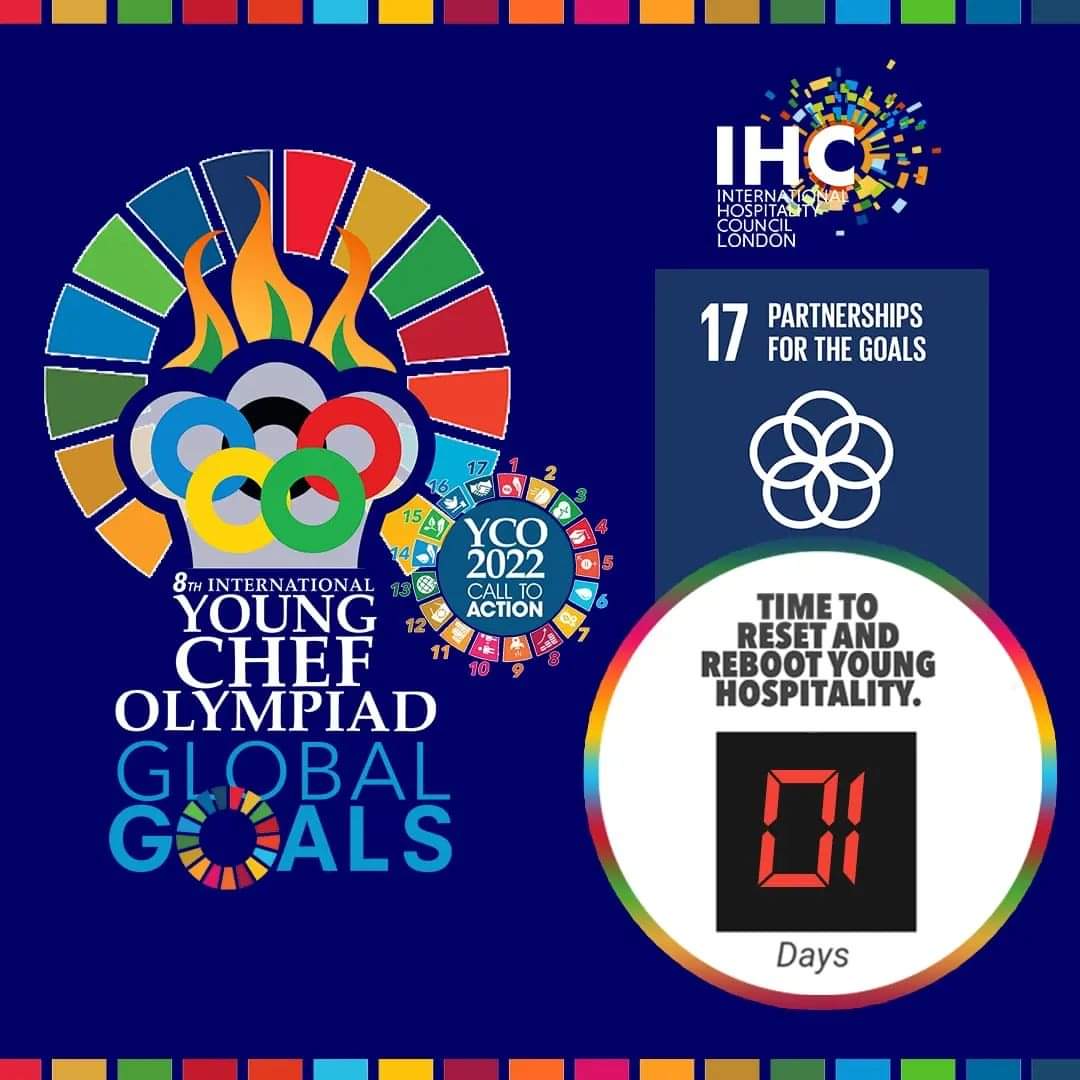 iihmjpr's tweet photo. 1️⃣ day until Young Chef Olympiad 2022!

Be ready for a 'Change', an Olympiad beyond Culinary with the United Nations Global Goals for Sustainable Development 

Stay tuned, #YCO22Virtual coming soon!

#ForwardTogether #IIHMforGlobalGoals #sdgs2030 #globalgoals2030 #HopeOlympiad https://t.co/6RYQ1BjeAu