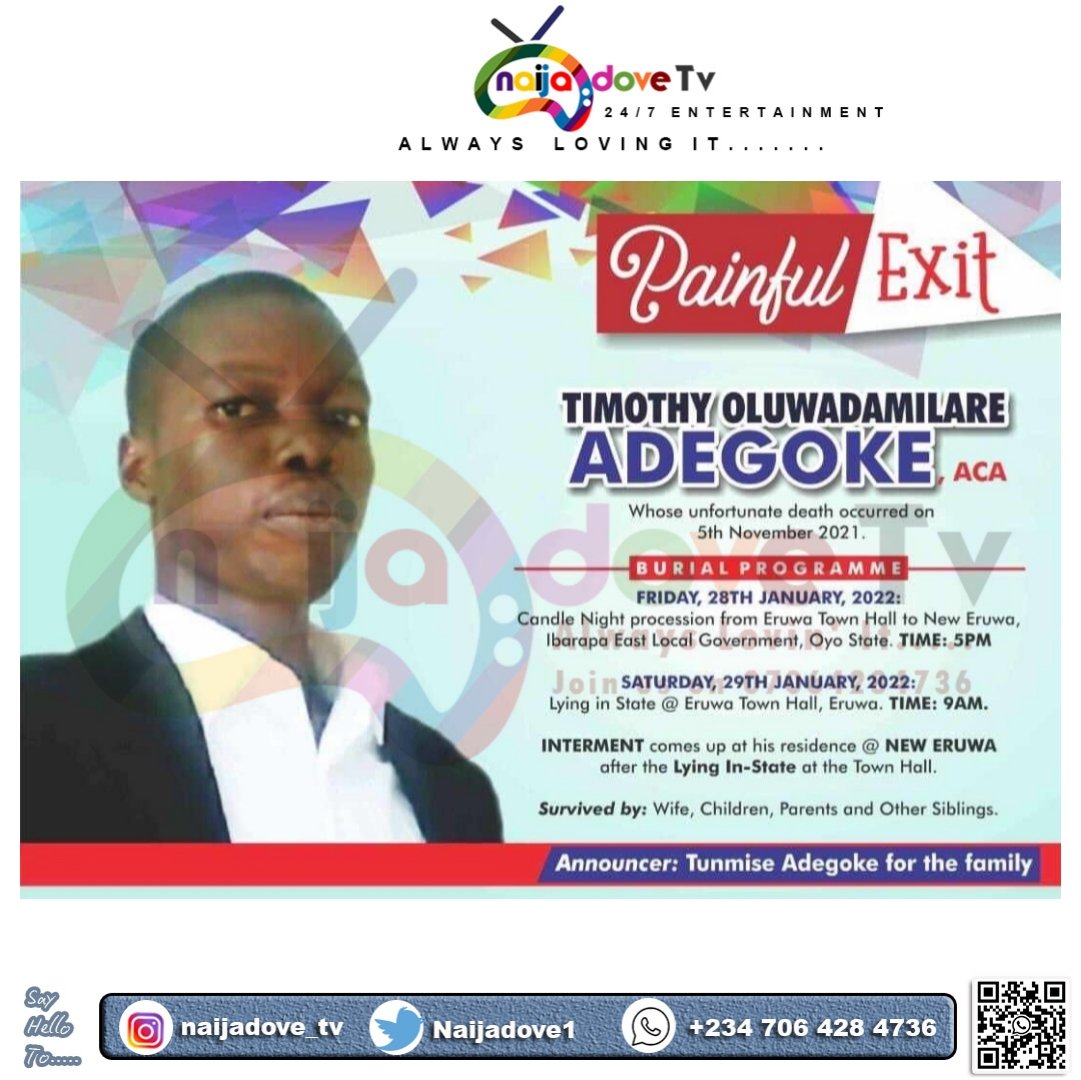 Naijadove1's tweet photo. His body will be laid to rest today 💔
#Justice4Timothy #justicefortimothyadeleke https://t.co/Hk442hMeYE