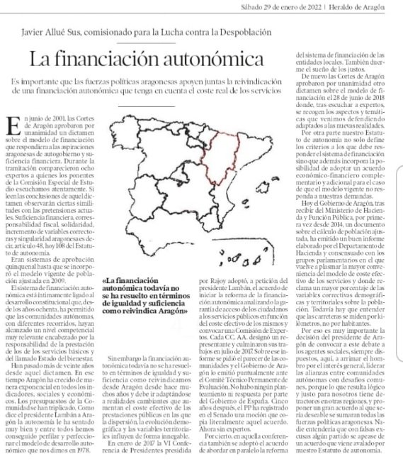 La #financiaciónautonómica y de las #haciendaslocales en términos de igualdad y suficiencia es asunto que llevamos reivindicando hace años desde #Aragón. Sólo con acuerdos y alianzas podremos convencer y conseguirlo. Es clave par el #territorio y #mediorural