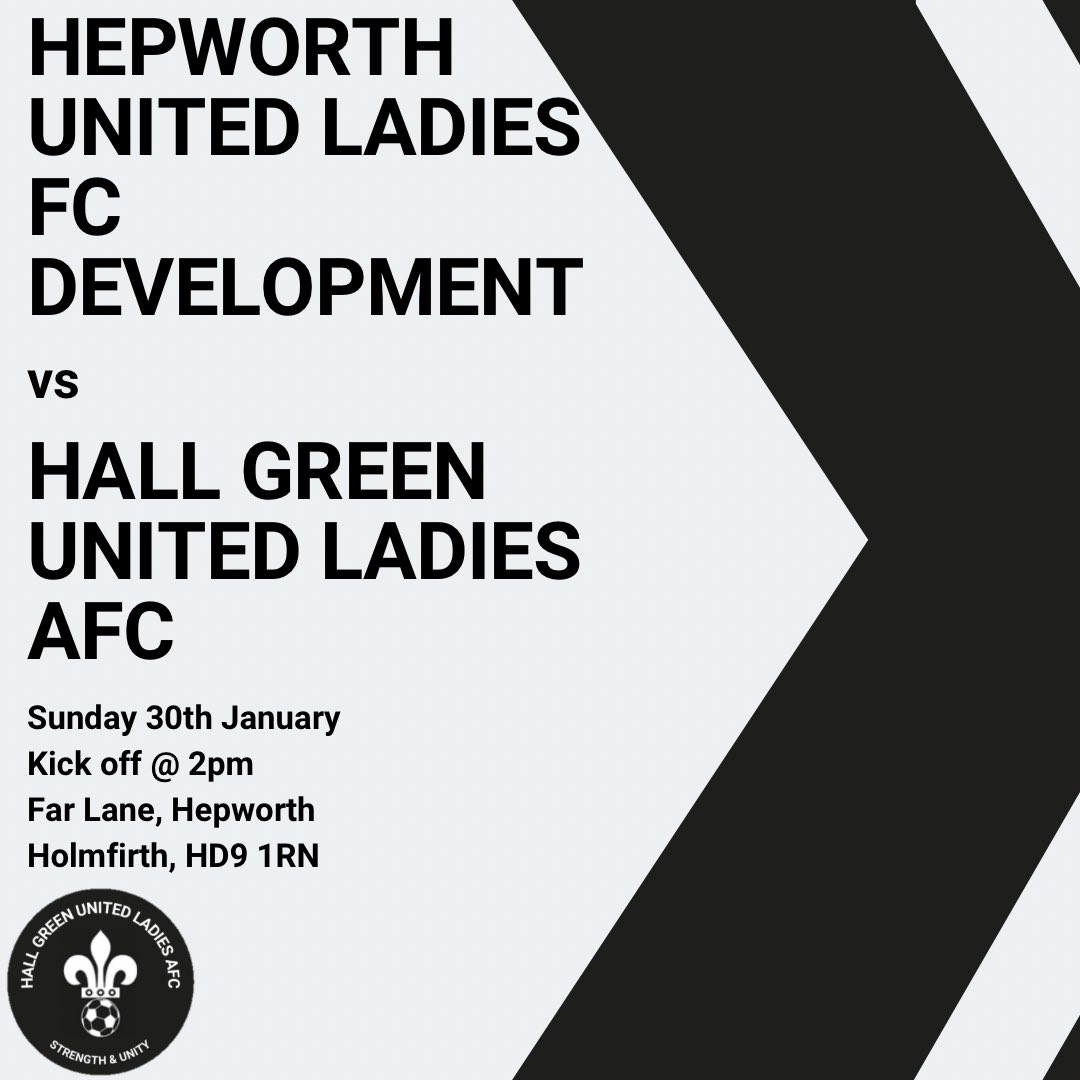 The ladies are away this weekend at Hepworth. This is set to be an exciting fixture! Can Hall Green maintain their winning streak? ⚽️⚽️⚽️
