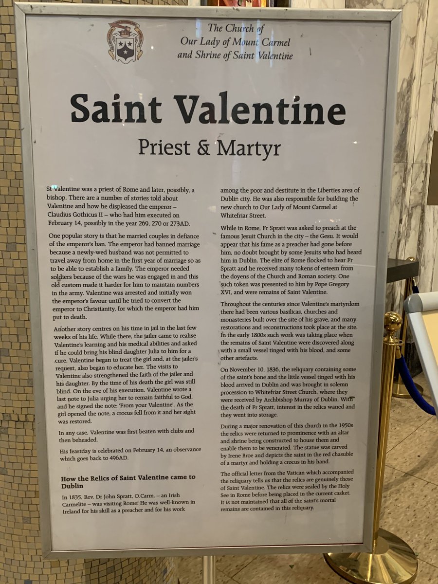 Irishjoey1's tweet image. 2nd day of #accord #PreMarriage Course in #dublin and it so happens that it’s beside the church that has a relic of #StValentine….ironic or what!
