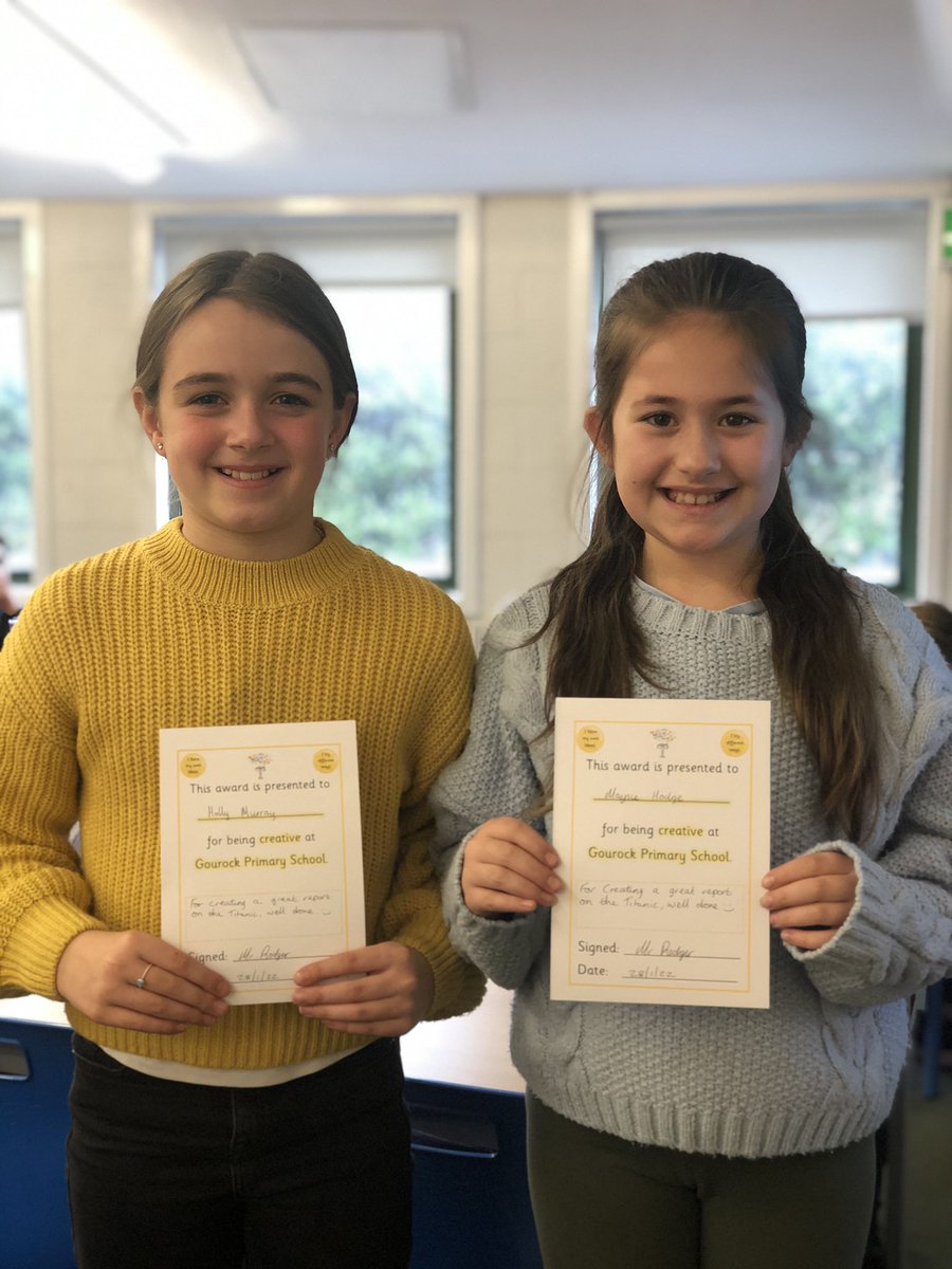 Gourockpr's tweet image. Primary 5 star 🌟 pupils and the playground star 🌟 as chosen by our fab pupil support assistants 🙌🏻 Well done! #creative #learningdispositions