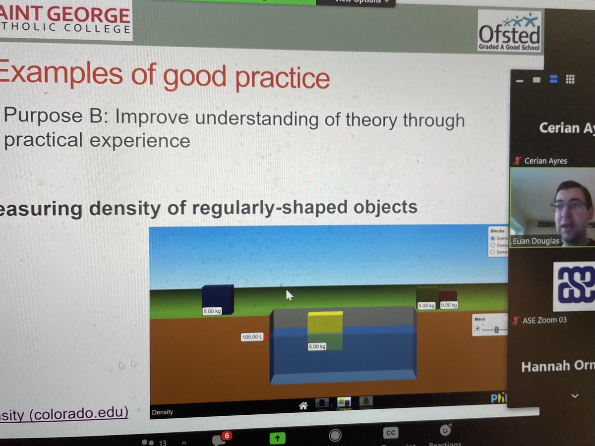 cerian_ayres's tweet photo. Great session being facilitated by Euan Douglas ⁦@theASE⁩ online conference this morning. Demonstrating how virtual practicals can be used to enhance ‘hands-on’ practical experience. Good practical science recommendations. Recordings available until March 2022 #ASEConf22 https://t.co/DgZ2w1W3dG