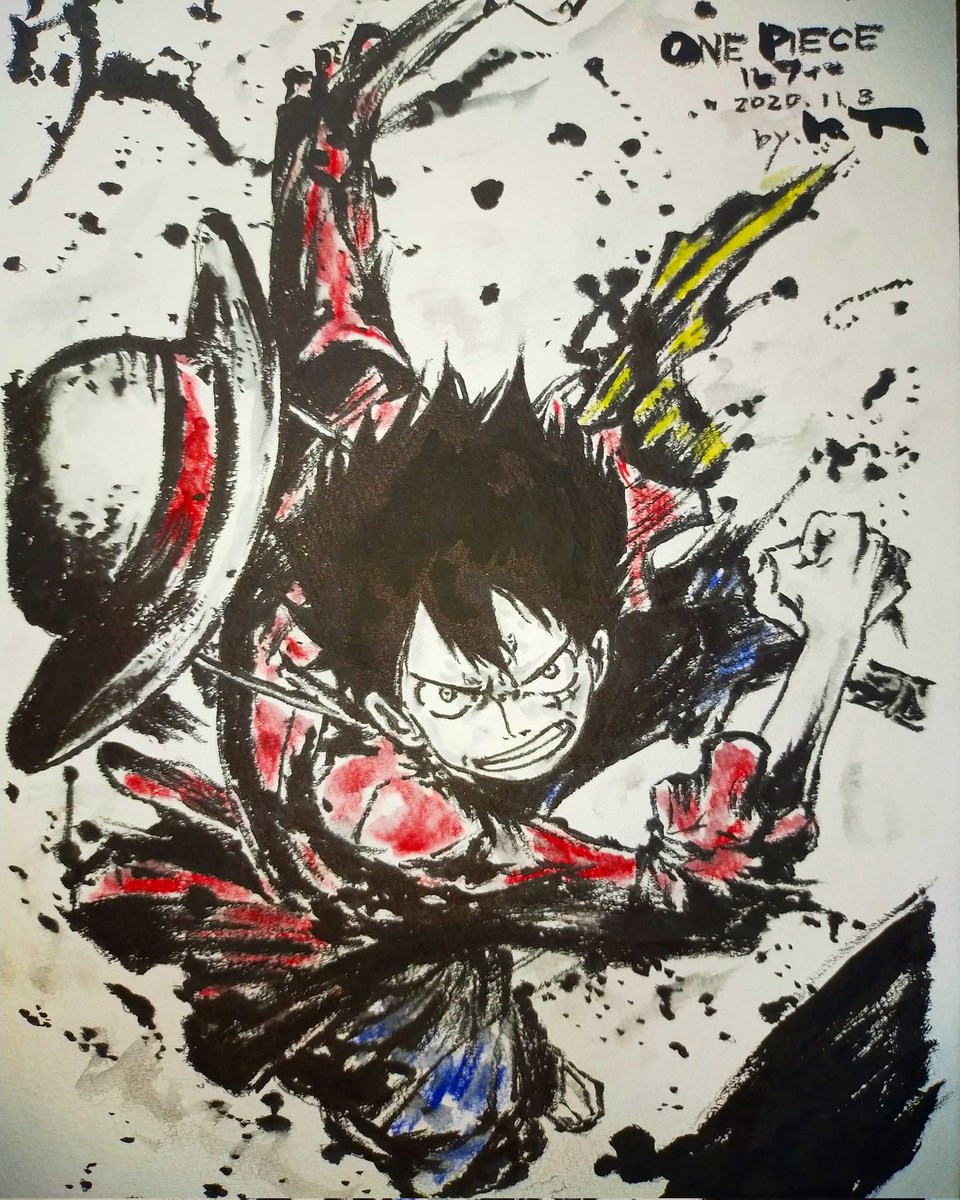 ルフィ 手描きイラスト 2024年9月10日 鉛筆画