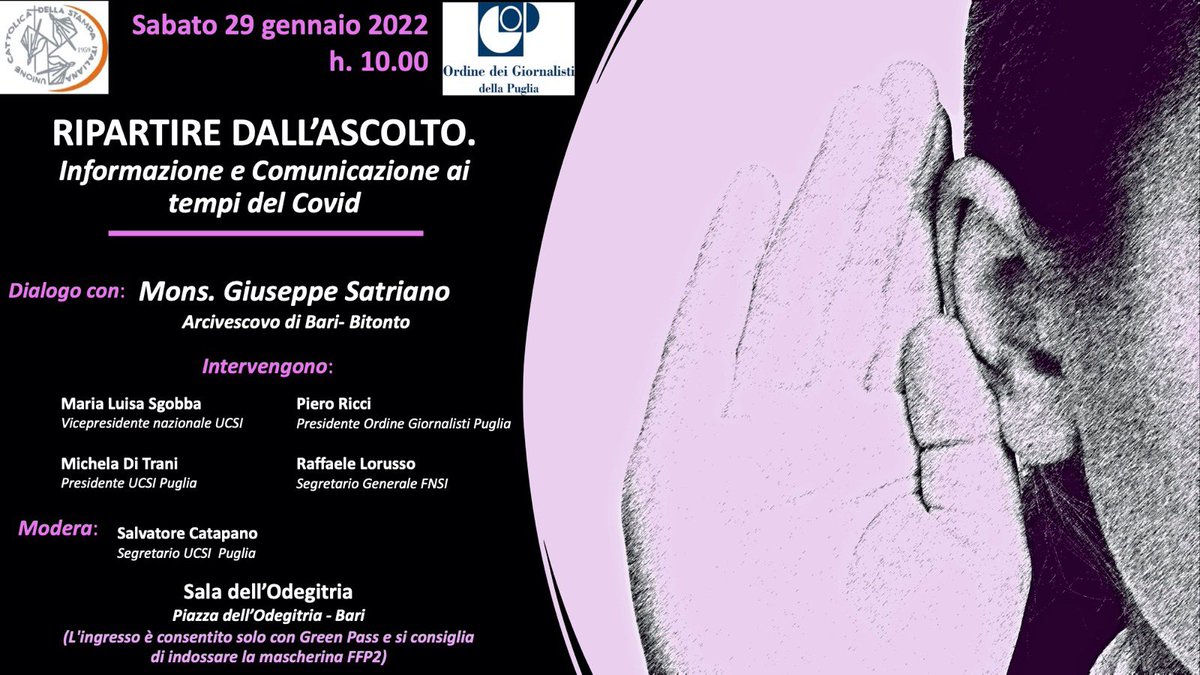 UCSI Puglia (@ucsipuglia) on Twitter photo “Troppo spesso invece della verità e del bene si cerca il consenso. La buona comunicazione, invece, presta attenzione alle ragioni dell’altro e cerca di far cogliere la complessità”. Così mons. Satriano all’incontro con i #giornalisti. Ora a #Bari #journalism #ucsipuglia “Troppo spesso invece della verità e del bene si cerca il consenso. La buona comunicazione, invece, presta attenzione alle ragioni dell’altro e cerca di far cogliere la complessità”. Così mons. Satriano all’incontro con i #giornalisti. Ora a #Bari #journalism #ucsipuglia