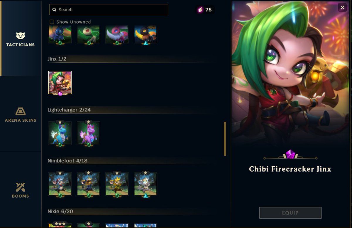 Elsuri313's tweet photo. Got the Firecracker Jinx chibi from the 1 firecracker you get for free. 2% chance #tft https://t.co/eTC83n7bSN