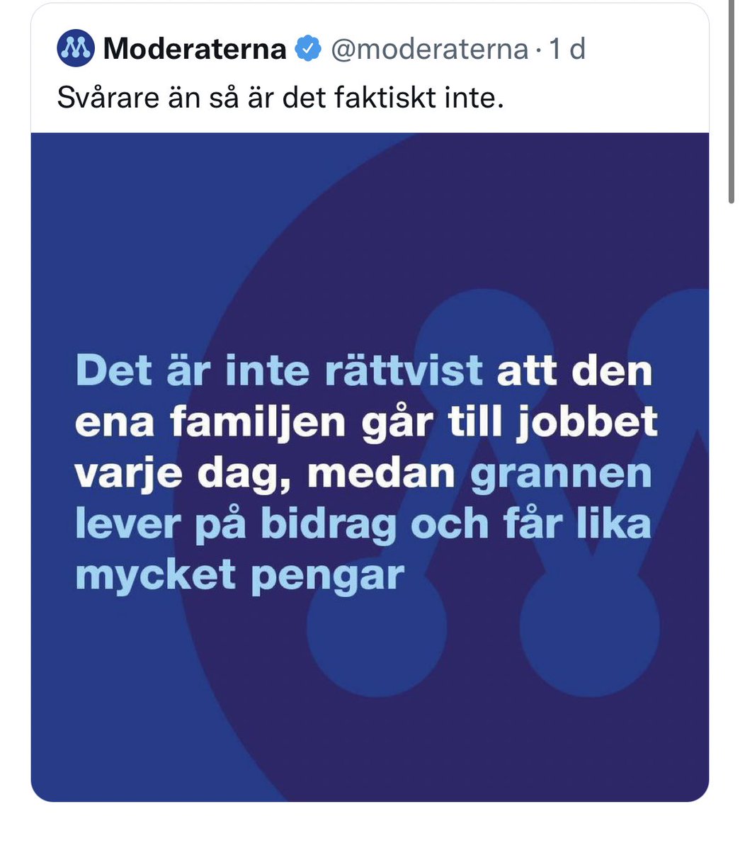 chistlid's tweet photo. Jag har aldrig någonsin träffat någon som går på bidrag som får lika mycket pengar som mig, och då har jag ändå en relativt kass lön på 23’ netto. Varför snacka Moderaterna så  mycket skit. Tror dom vi är dumma i huvudet eller? https://t.co/PB8K8DFNS7