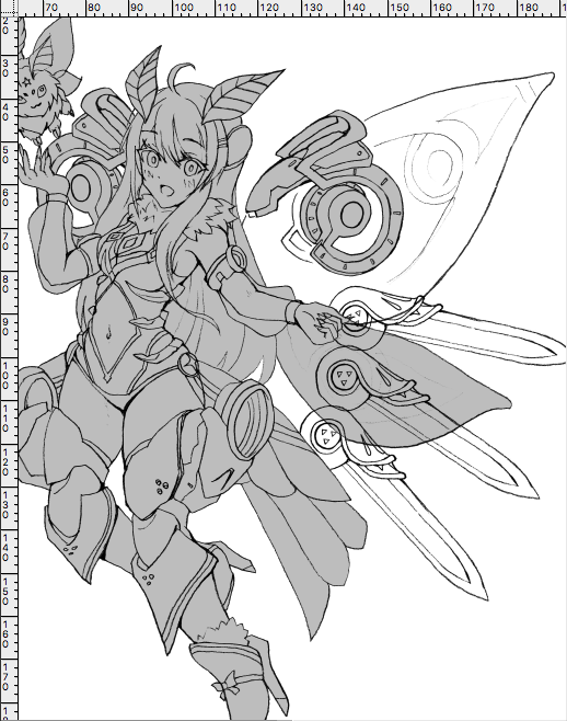Skeb WIP
Her character design is complete, so I arranged her in a full armor and fluffy winter version to give her originality. 