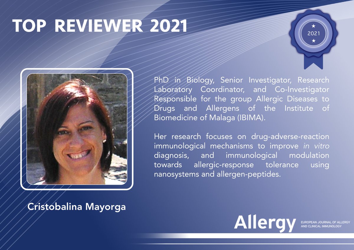 Congratulations to Dr. Mayorga on receiving Allergy’s Top Reviewer Award.

journalallergy.com

#Topreviewer #Allergy_journal
