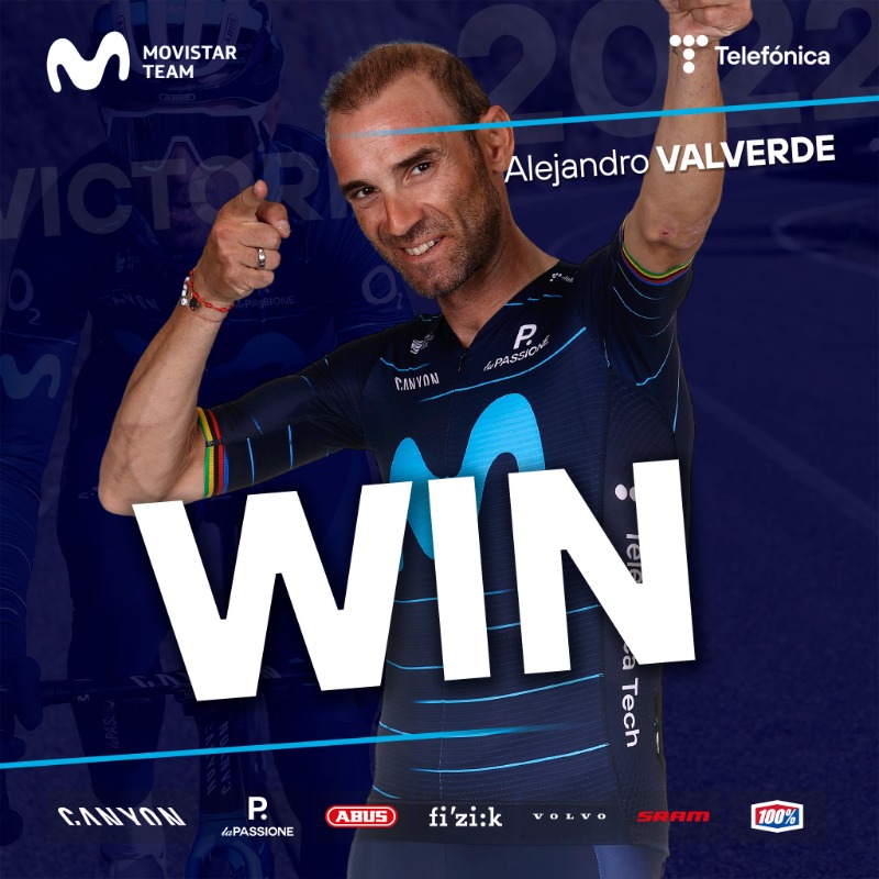 Movistar_Team's tweet photo. 1️⃣3️⃣1️⃣🏆

@alejanvalverde gana el Trofeo Pollença - Port d'Andratx en la @ChallengeMca y estrena a #MovistarTeam2022.

Disfrutadlo a tope, amig@s. 💙

#LaÚltimaBala 🐐 | #RodamosJuntos