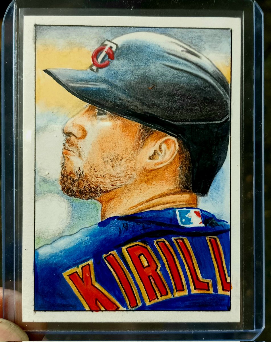 Just popped off the board..                   a 1/1 hand drawn  Alex Kirilloff
Sketch card, ready for a new home 
#baseballcards #Twins <a href="/Topps/">Topps</a> 
#sportsart