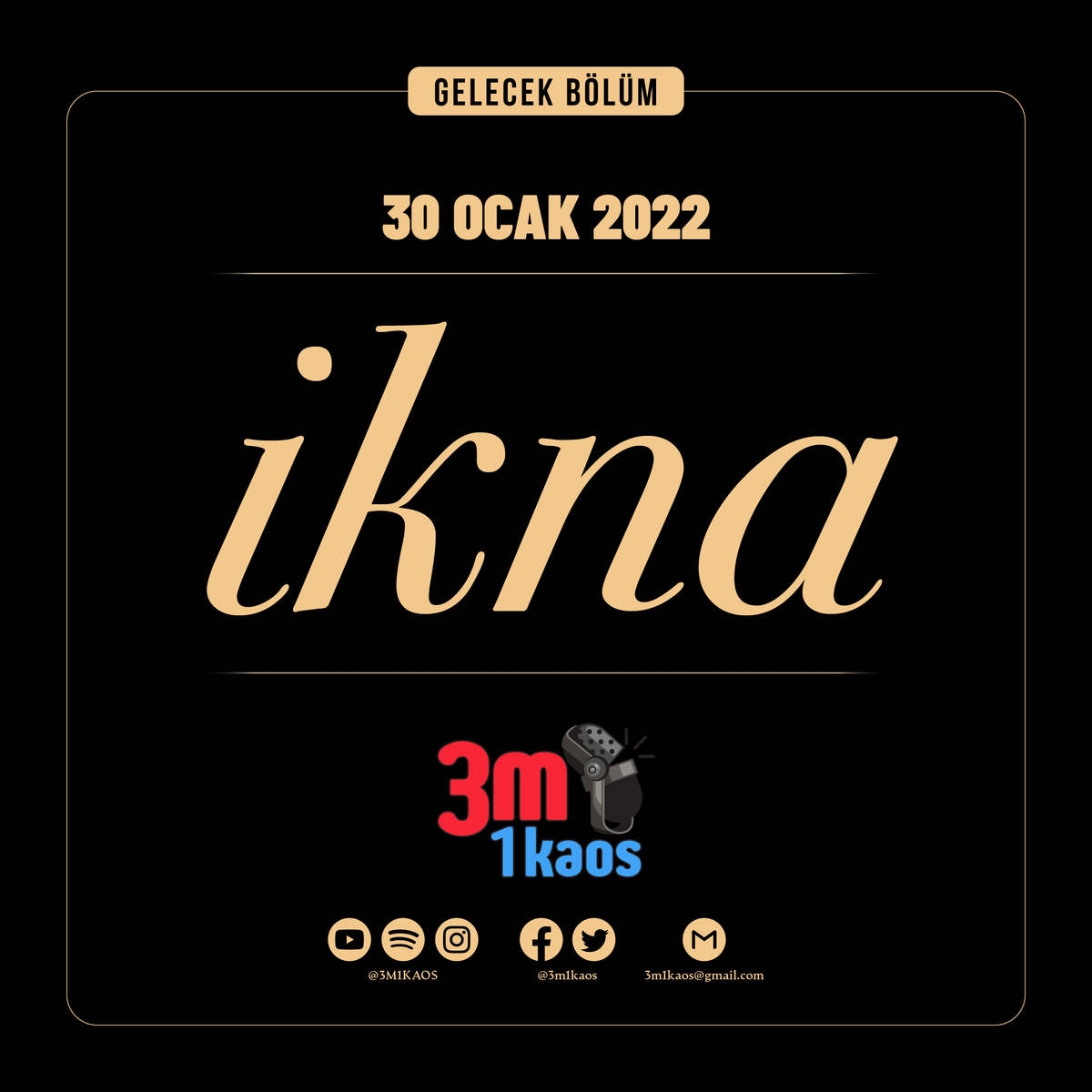 3m1kaos's tweet photo. Üç insanlı podcastimizin gelecek bölümü “İKNA” 30Ocak Pazar günü #Spotify ve #Youtube kanallarımızda sizlerle. 

#TürkçePodcast #ikna #persuasion #Psikoloji #Felsefe #BedenDili #Algı #Yalan #Podcast #TürkçePodcastDinle #PodcastÖnerisi #PodcastTürkiye  #NewEpisode https://t.co/KyU7ErUdOV