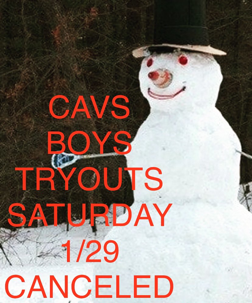 Old Man Winter has spoken again! Today’s tryouts are canceled due to snow. Tomorrow’s youth teams—2029 to 2032—are on.