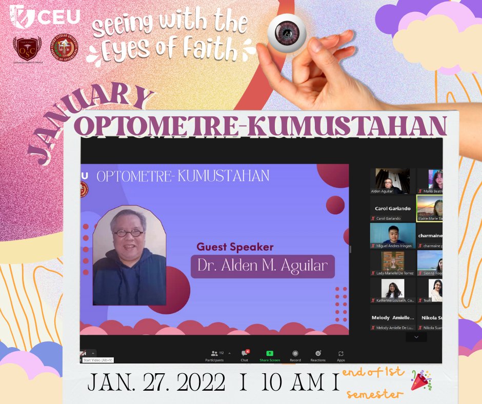 CEU_OSC's tweet photo. This is our last OptometrE-kumustahan event for this semester. 💜 We shared waves of laughter, celebrated each other’s successes, appreciated talents, and attended to the concerns of the students. https://t.co/i8Qb89sPoF