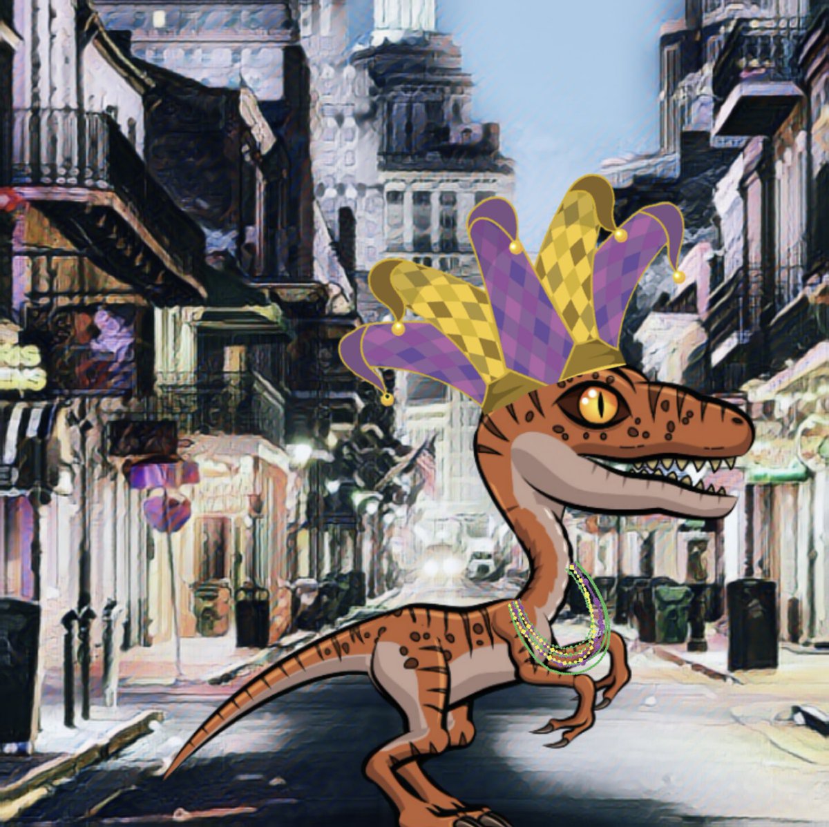 I’m hitting Mardi Gras for some debauchery, who’s with me? 
My adventure continues on OpenSea
<a href="/SoulstashNFT/">shhhhine</a> 
#dapperraptor #NFTs #NFTCommunity #NFTCommunity