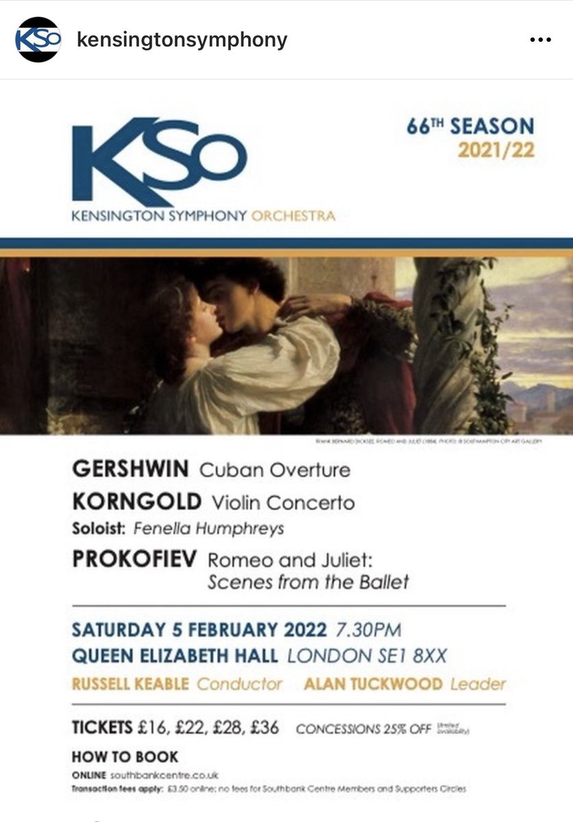 One week today at <a href="/southbankcentre/">Southbank Centre</a>! Toe-tapping Gershwin, dramatic Prokofiev and dreamy Korngold with the fabulous <a href="/fhvln/">Fenella Humphreys</a>. See you there! 🎟 🎟 southbankcentre.co.uk/whats-on/class…