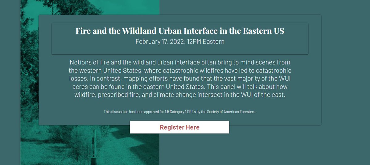 SEFireScience's tweet photo. 🔥 Fueling Collaboration Webinar: Fire and the Wildland Urban Interface in the Eastern US
February 17, 2022 @ 12:00 pm ET
Advanced registration and more information here: https://t.co/gqsKiRfgZ7 https://t.co/XUp0V9D35g