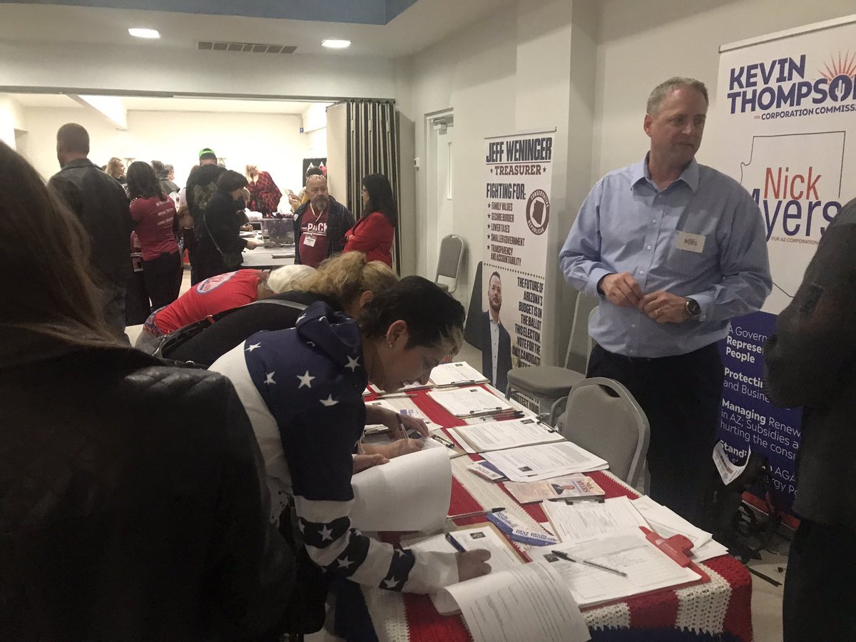 VoteKThompson's tweet photo. What an amazing turnout of patriots at the #AmericaPack event last night! The @VoteKThompson and @votenickmyers team appreciate all your support!
@AZGOP @MaricopaGOP https://t.co/tS2sK6ipdU