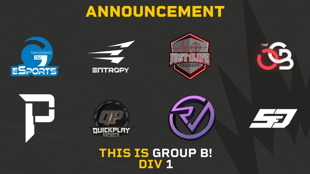 Auch Gruppe B der ersten Spielklasse bietet einiges!
@TGMesportsMZ, <a href="/EntropyGaming/">Entropy</a> Future, <a href="/Just1LifeGaming/">Just1Life Gaming e.V.</a>, @OthersCantBeat 2ND, <a href="/pryrix/">Pryrix</a>, <a href="/qp_eSports/">Quickplay-Gaming e.V.</a> Grey, <a href="/RVMultigaming/">Reveal Multigaming</a> GG, <a href="/SFDGaming/">SFD-Gaming</a> Academy
#Demo_League