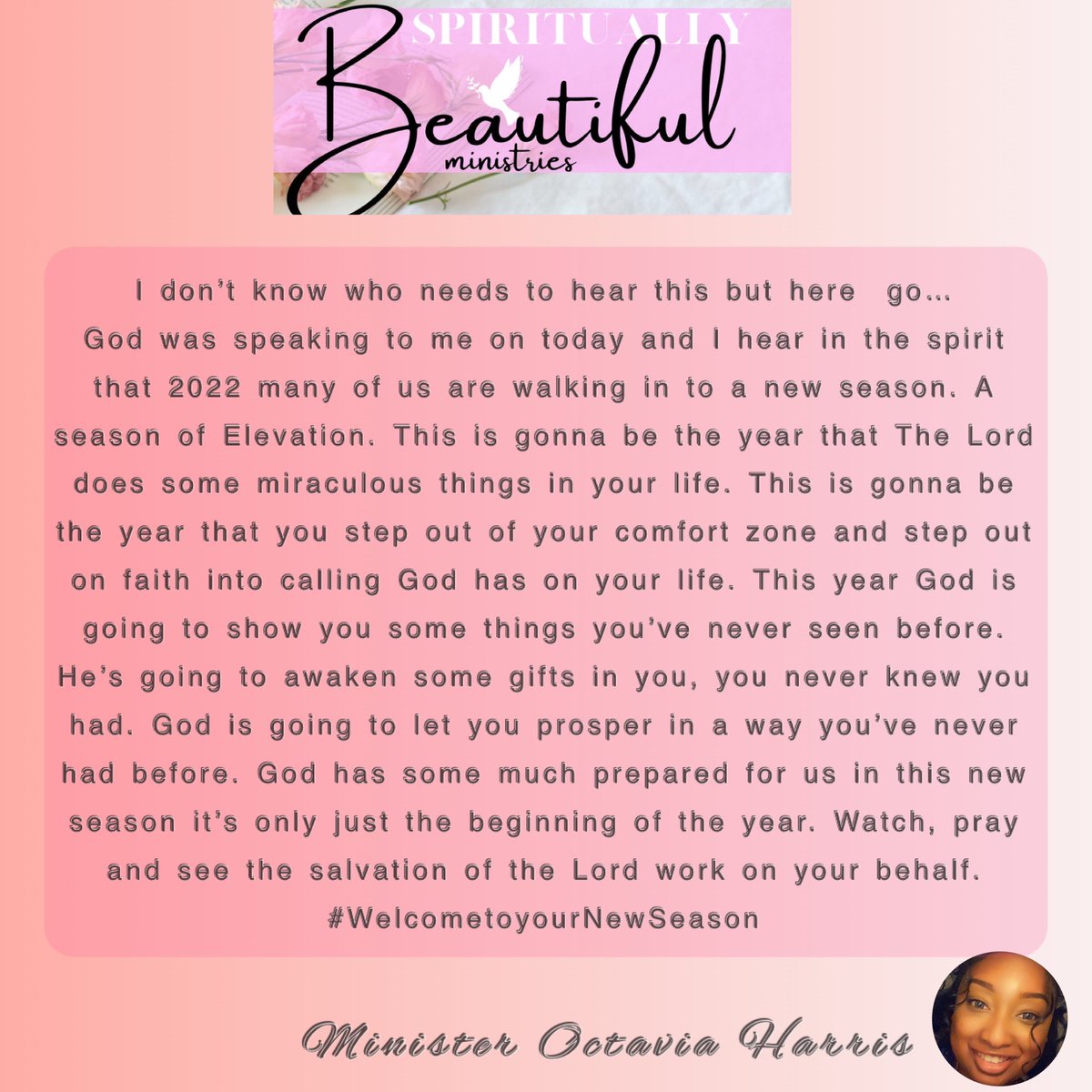 OctaviaNelson's tweet photo. Good Morning Fellow Believers. I hope you all have a blessed and safe weekend. The Lord was speaking to me on today and here the message he gave to me to give to you. I hope you all be Encouraged, Uplifted and Inspired‼️ https://t.co/JS2T8aq61p